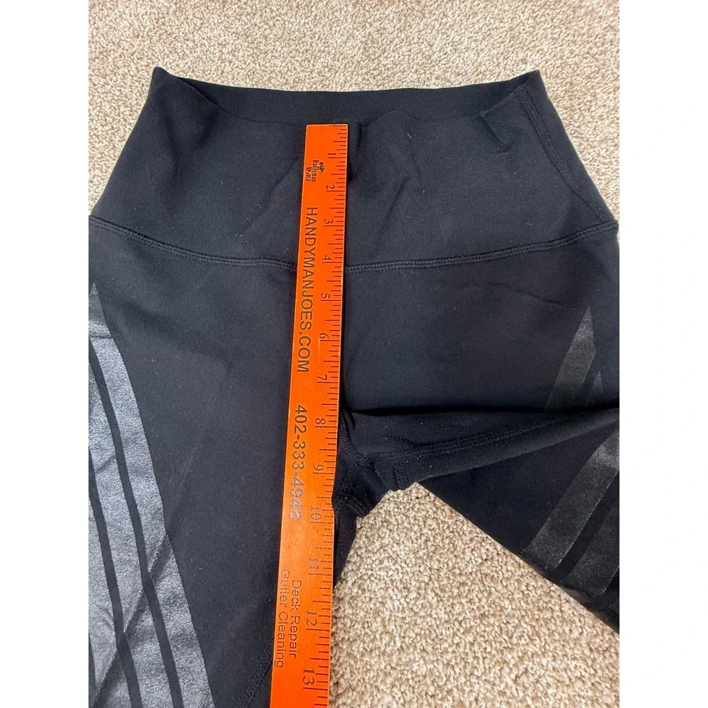 Alo Yoga Womens High Waist Black Chevron Stripe Glossy Leggings Small S Gym Yoga